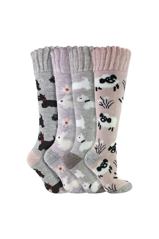 4 Pairs Long Soft Lounge Bed Socks for - Sock Snob