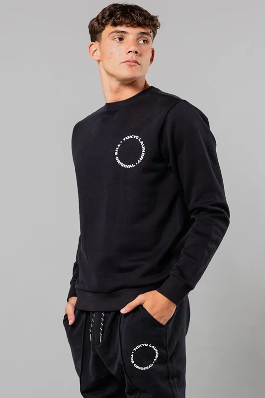 Crew Neck Sweatshirt with Logo Print - Tokyo Laundry