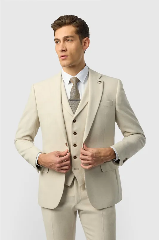 Single Breasted Two Button Slim Fit Suit Jacket - Antique Rogue