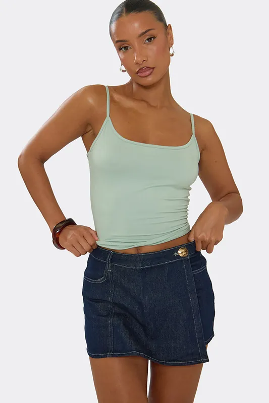 Denim Mid Rise Mini Skirt - EGO