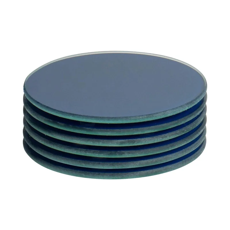 6x Round Glass Coasters - 10cm - Tabletop Protection Drink Coaster