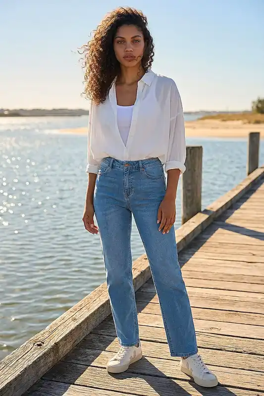 Petite Stretch Straight Leg Jeans - Roman