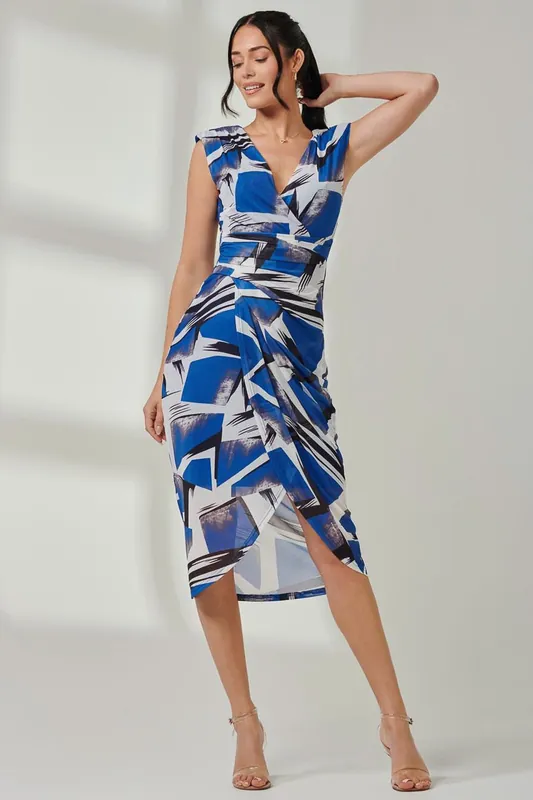 Mesh Wrap Ruched Bodycon Dress - Jolie Moi
