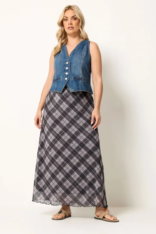 Check Mesh Skirt - Yours