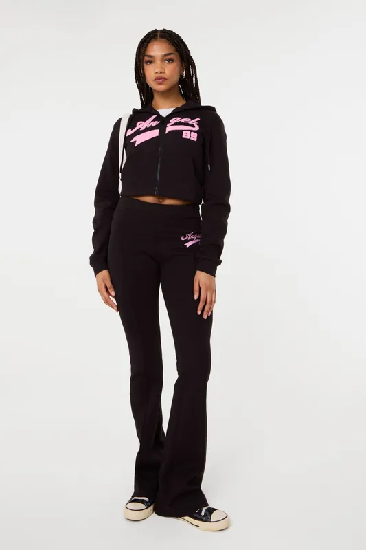 Black Angel Slogan Joggers - Pink Vanilla