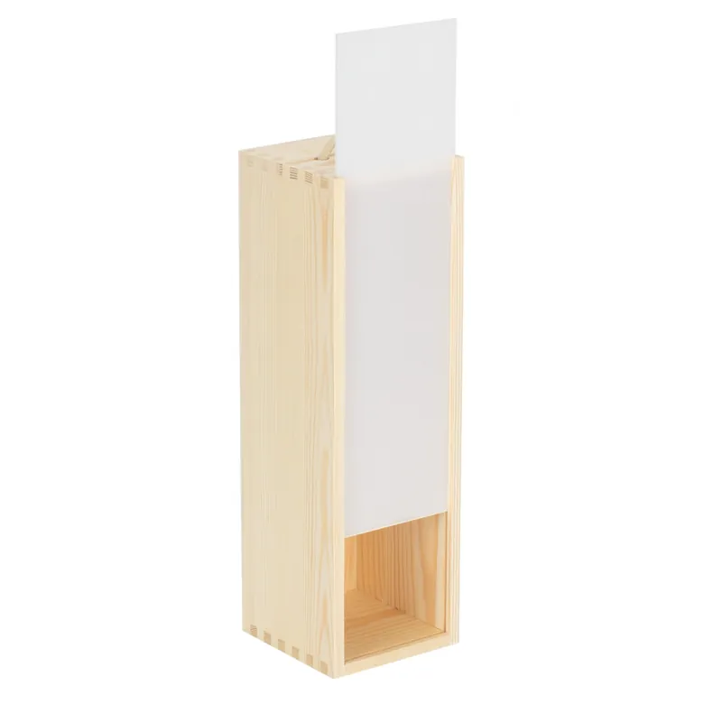 Single Bottle Wooden Box With Clear Acrylic Sliding Lid - Red Hamper