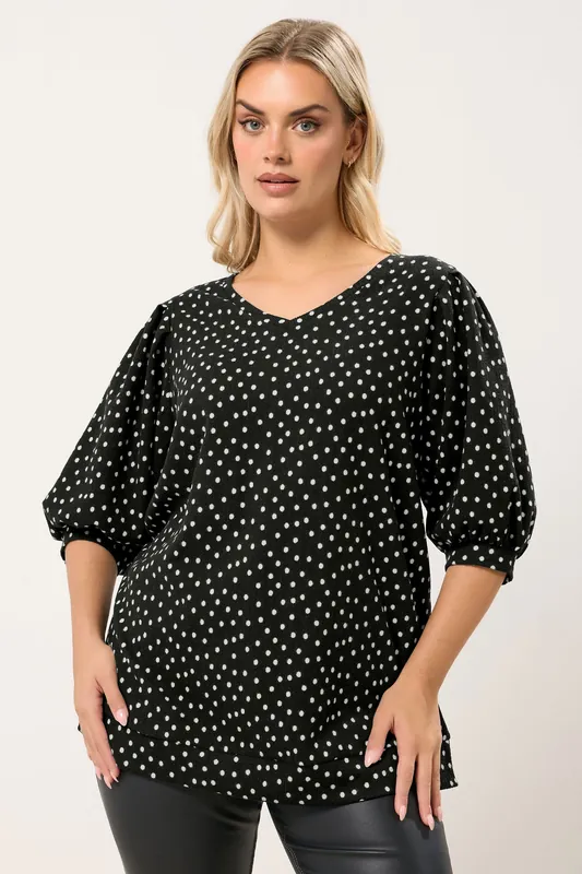 Spot Balloon Sleeve Top - Yours
