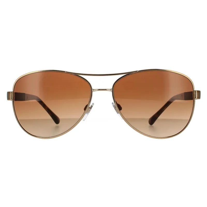 Aviator Gold Brown Brown Gradient Sunglasses - Burberry