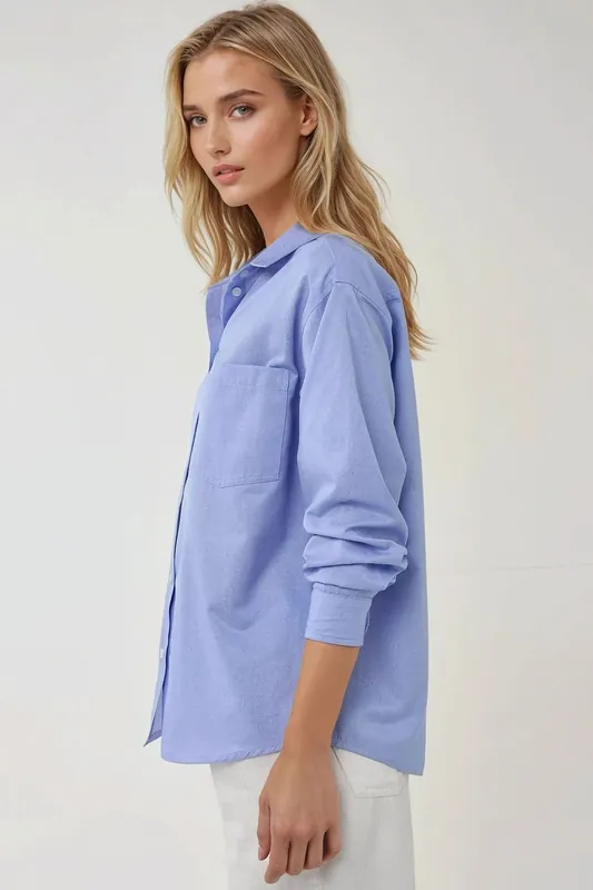 Textured Regular Fit Linen Feel Long Sleeve Shirt - Hiccup