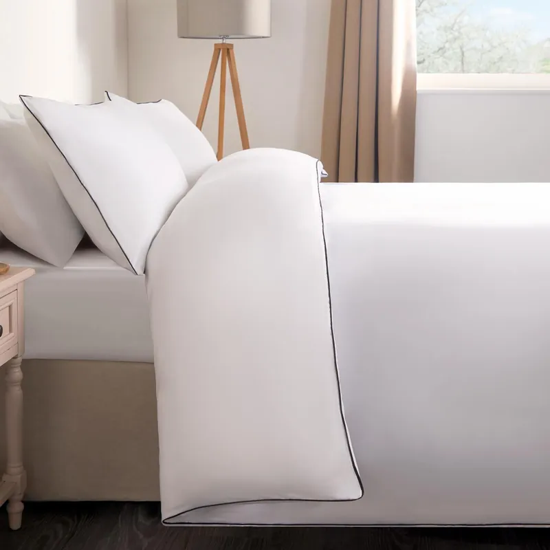 Piped Edge Bedding Set Soft Duvet Cover with Pillowcase - OHS