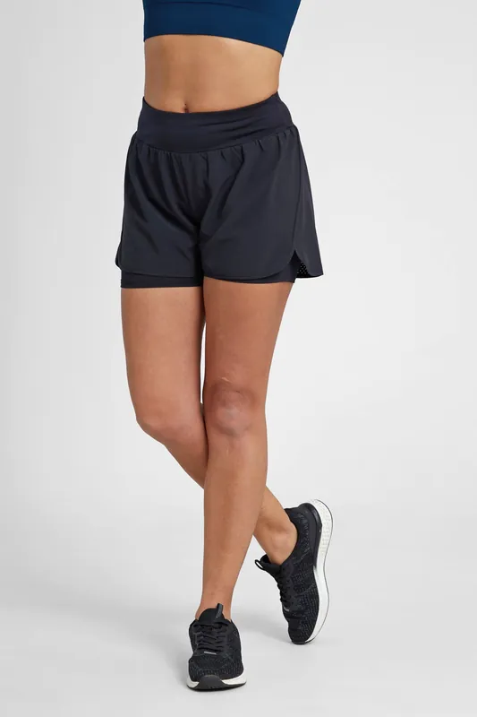 'Double Layer' Quick Wicking Active Running Shorts - Mountain Warehouse