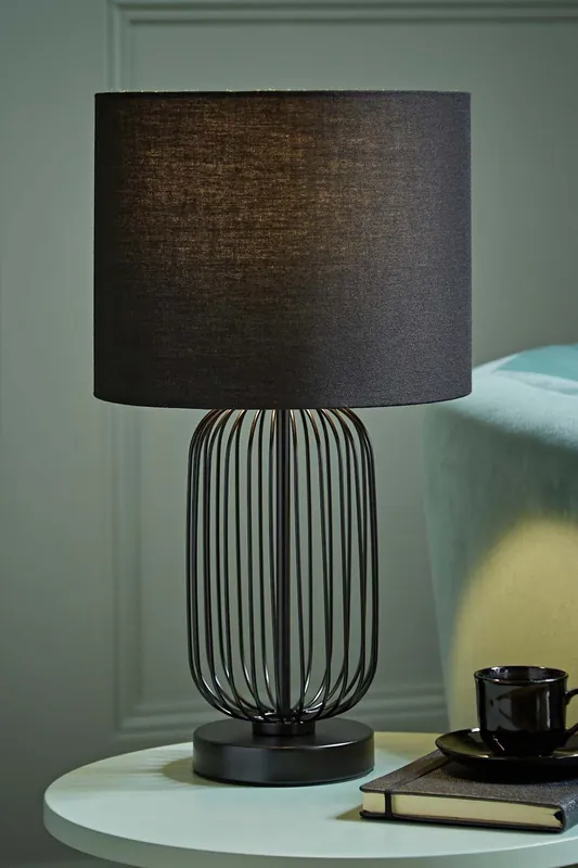 Gabbia Black Metal Touch Table Lamp - ValueLights