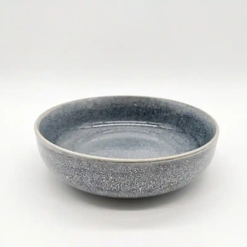 Reactive Ash Blue Glaze Dinnerware Pasta Bowl 4pc Set 20cm - Glim & Glam