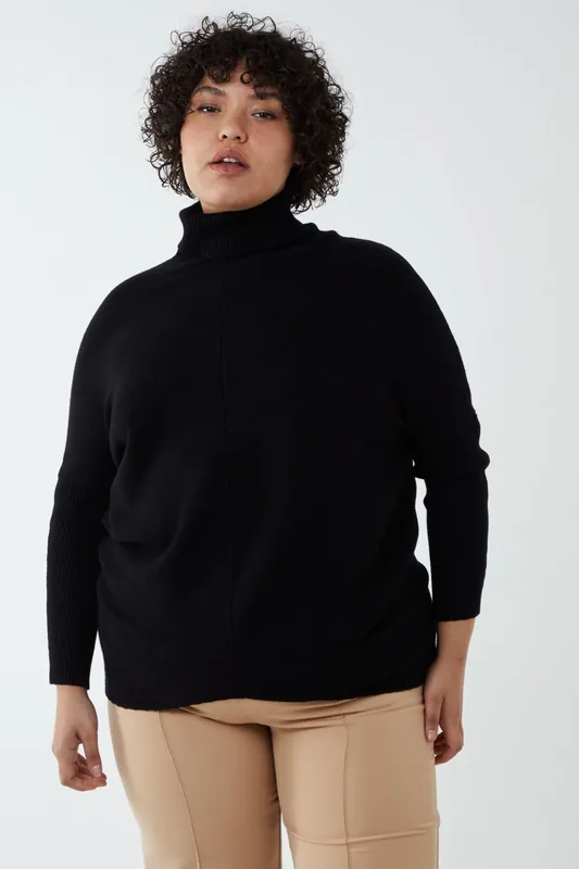 Roll Neck Turtle Neck Jumper - Blue Vanilla