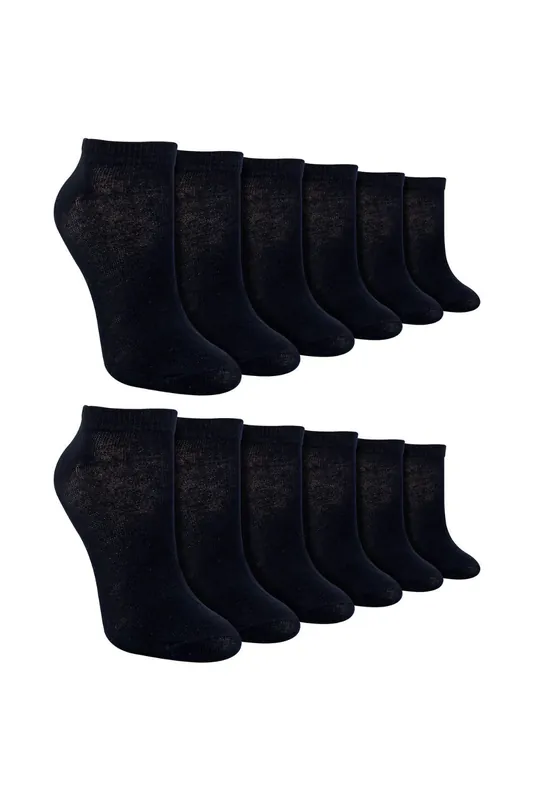 12 Pack Soft Breathable Bamboo Trainer Liner Socks Ideal for PE - Sock Snob