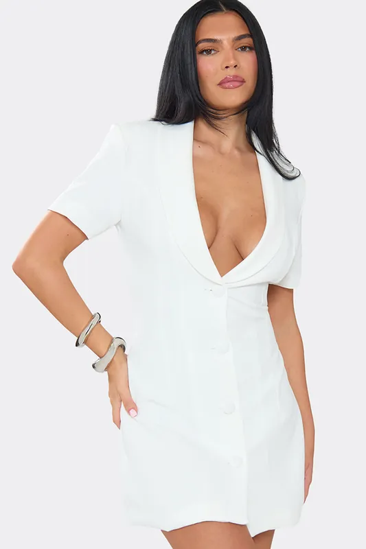 Tailored Short Sleeve Mini Dress - EGO