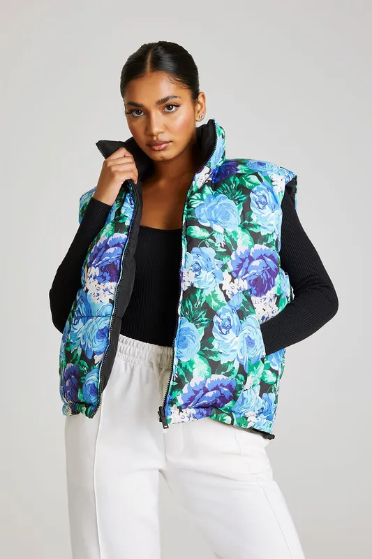 Floral Reversible Gilet - Urban Bliss