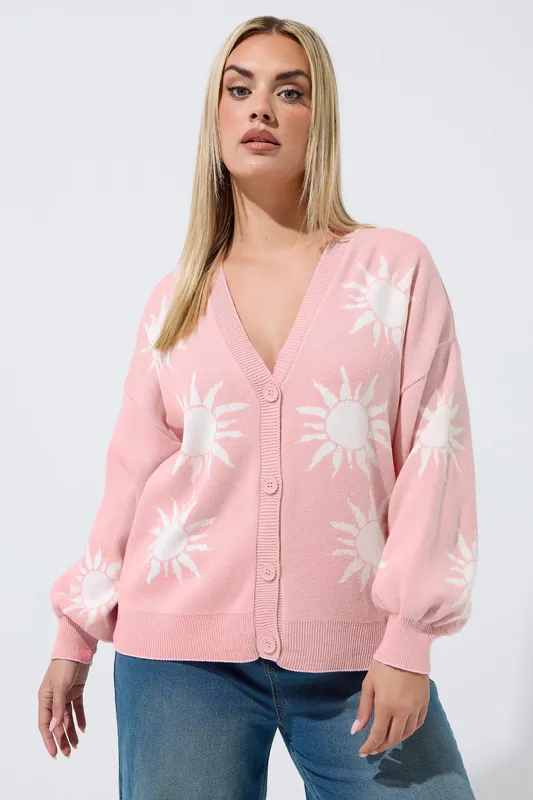 Sun Balloon Sleeve Knitted Cardigan - Yours