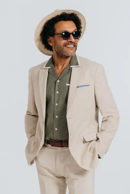 Oatmeal Linen Suit Jacket - Dobell