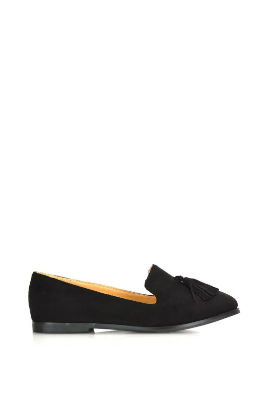 Betsy' Flat Pointed Toe Tassel Loafer Shoes - XY London