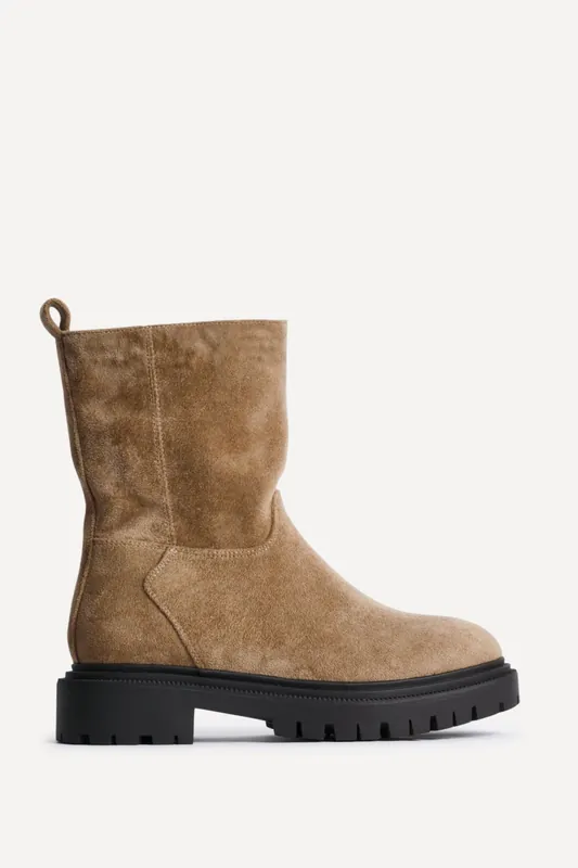 Bentley Sand Chunky Ankle Boots - Linzi