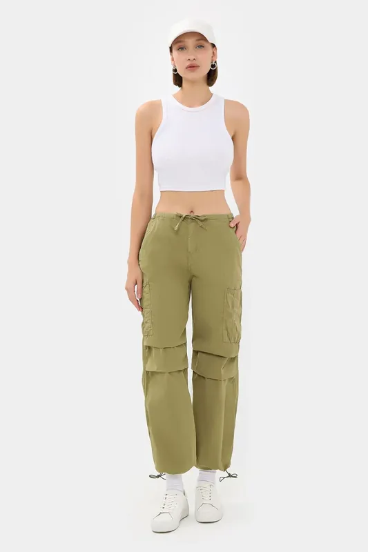 Mid Rise Drawstring Cargo Trousers - Hiccup