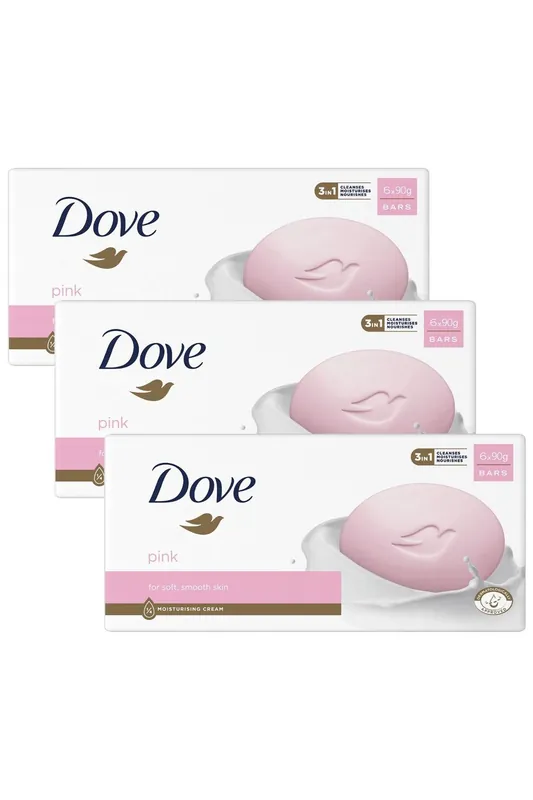 Pink Beauty 'Cream Bar' for Smooth Skin, Moisturising Cream 6x90g, 3pk - Dove