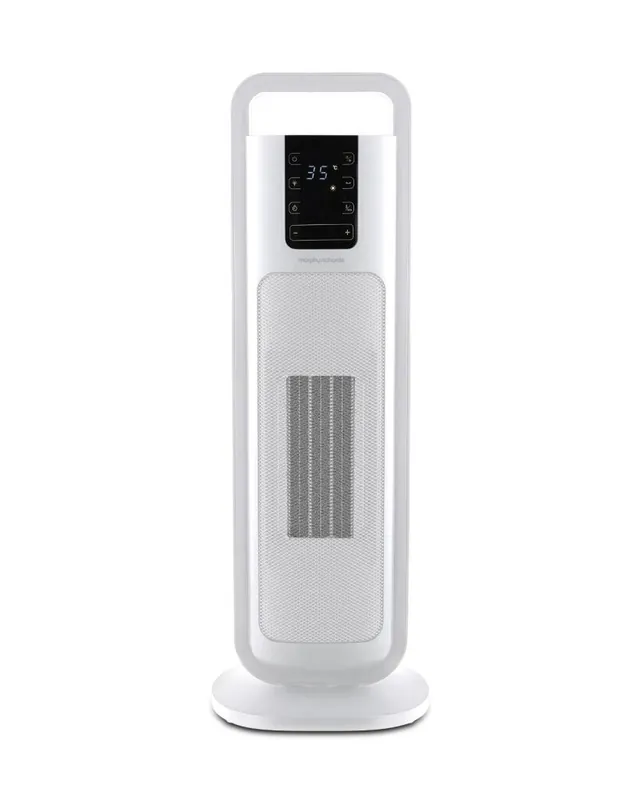 2kw Ceramic Tower Fan Heater Ultra Thin with Remote HeatFlux Ultra Thin - Morphy Richards