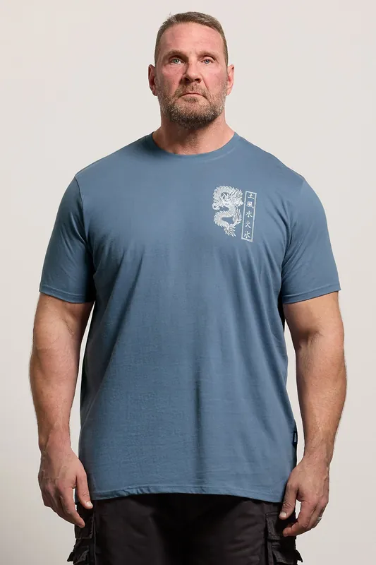 Extra Long Dragon Graphic T-Shirt