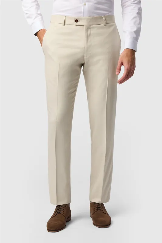 Flat Fronted Slim Fit Suit Trousers - Antique Rogue