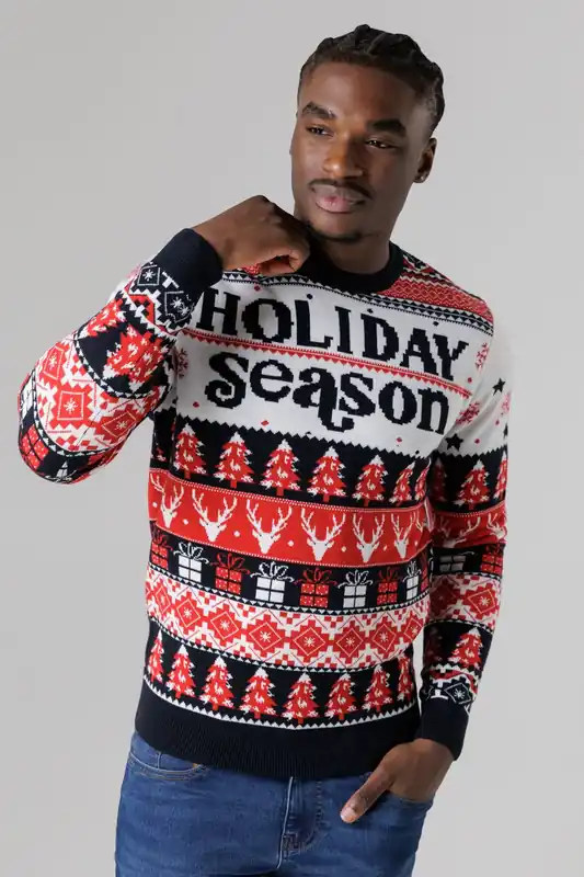 Festive Jacquard Crew Neck Jumper - Tokyo Laundry