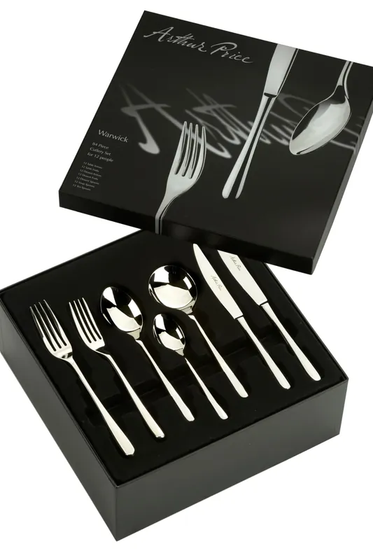 Signature 'Warwick' Stainless Steel 84 Piece 12 Person Boxed Cutlery Set - Arthur Price