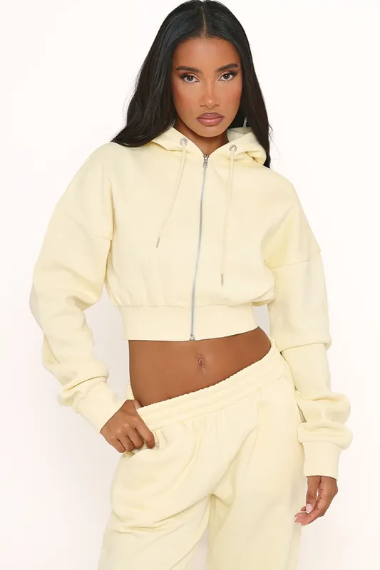 Long Sleeve Zip Crop Hoodie - EGO