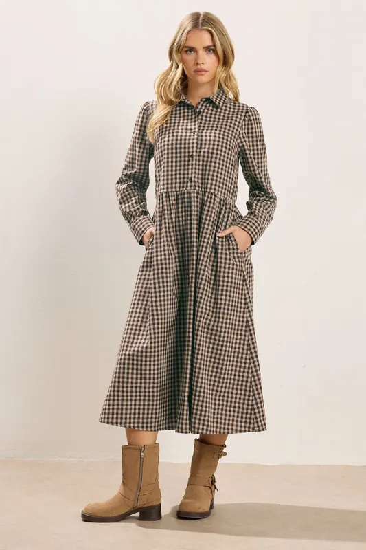 Petite Gingham Shirt Dress - PixieGirl