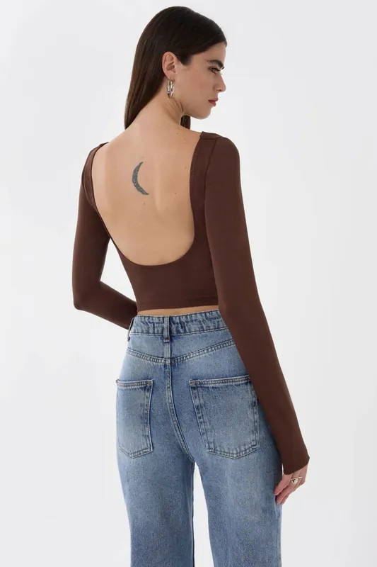 Basic Open Back Blouse - Hiccup