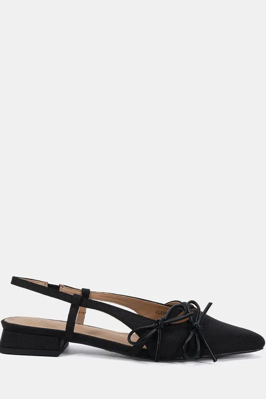 Fleur Point Bow Slingback Flat Shoe - Novo