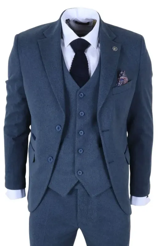 IM40 3 Piece Suit Wool Blend Tweed 1920s Gatsby - TruClothing