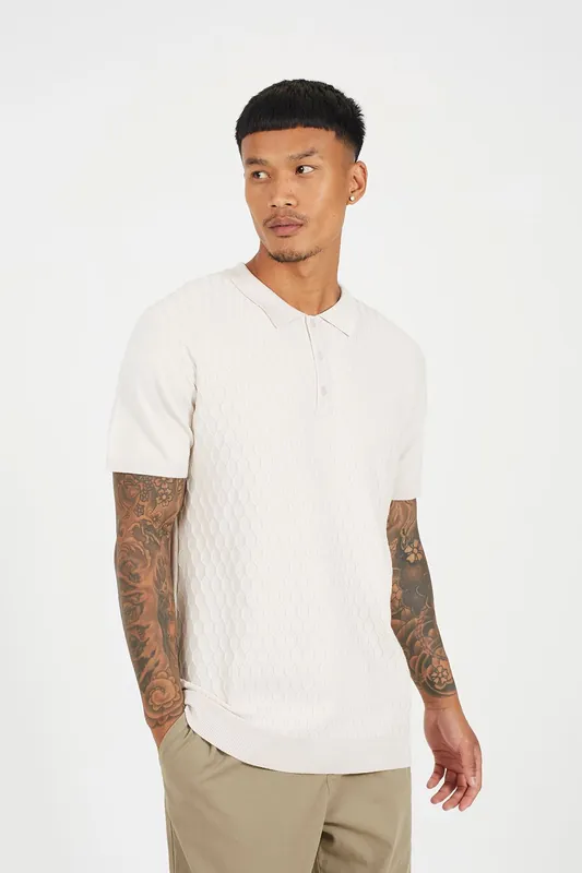 Short Sleeve Knitted Polo Shirt - Brave Soul