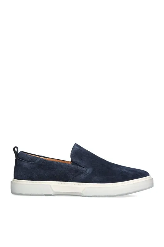 Lansten Navy' Leather Trainers - STEVE MADDEN