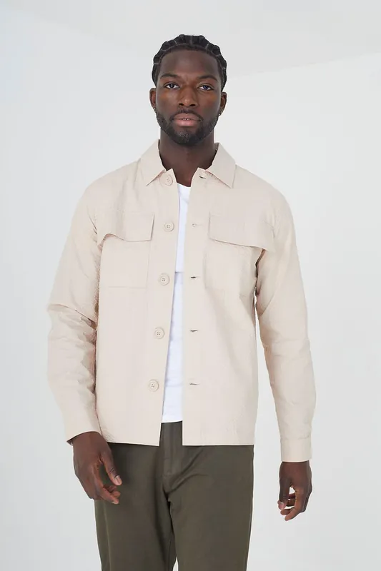 Cotton Seersucker Shacket - Brave Soul