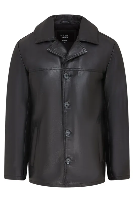 4 Button Italian Leather Blazer Jacket - Loxton