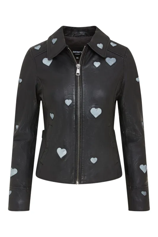Leather Hearts Biker Jacket - Wynyard