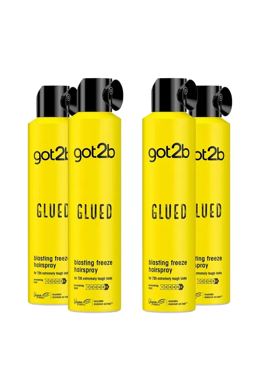 Glued Blasting Freeze Hair 'Spray' For Screaming Hold 300ml,4pk - Schwarzkopf