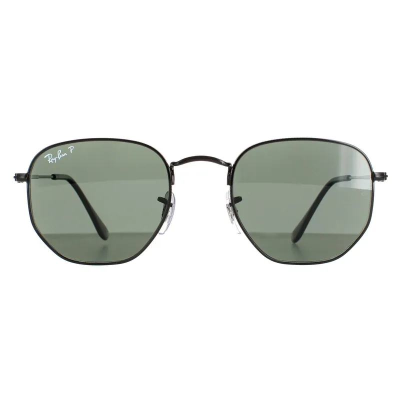Square Polished Black Green Polarized Hexagonal RB3548N - Ray-Ban