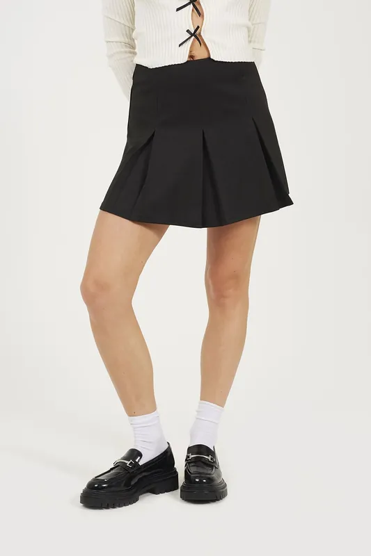 Soft Jersey Pleated Mini Skirt - Brave Soul