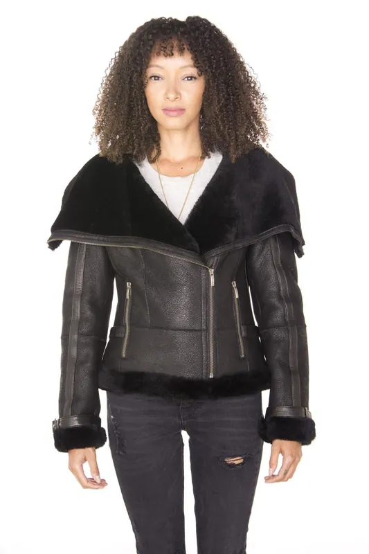 Merino Sheepskin Aviator Leather Jacket-Petworth