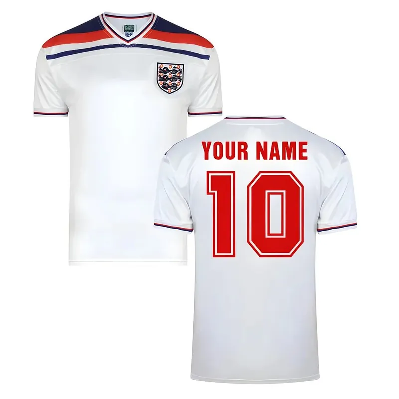 Mens Score Draw World Cup 1982 Home Shirt Your Name - England