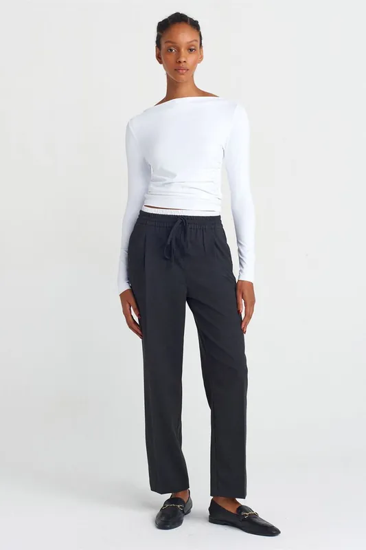 Wide-Leg Crepe Trousers