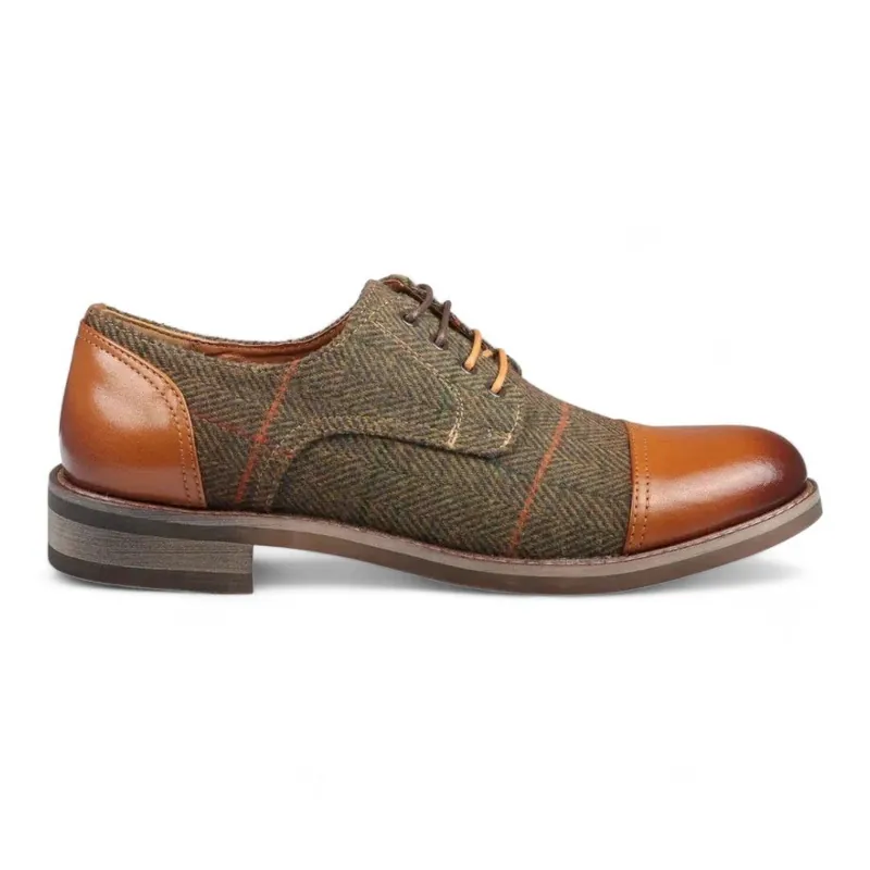 Leather Tweed Oxford Shoes - Theon