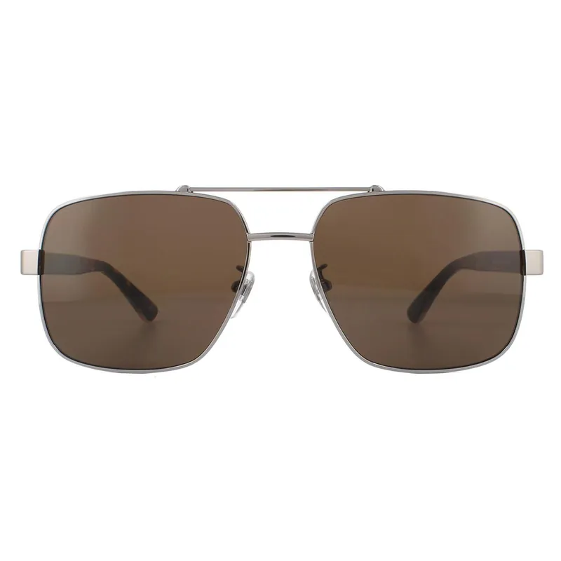 Square Ruthenium Havana Brown Sunglasses - Gucci